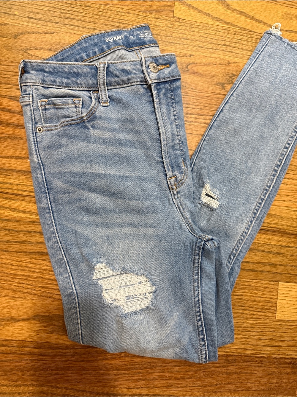 Old Navy Light Blue Ripped Skinny Jeans